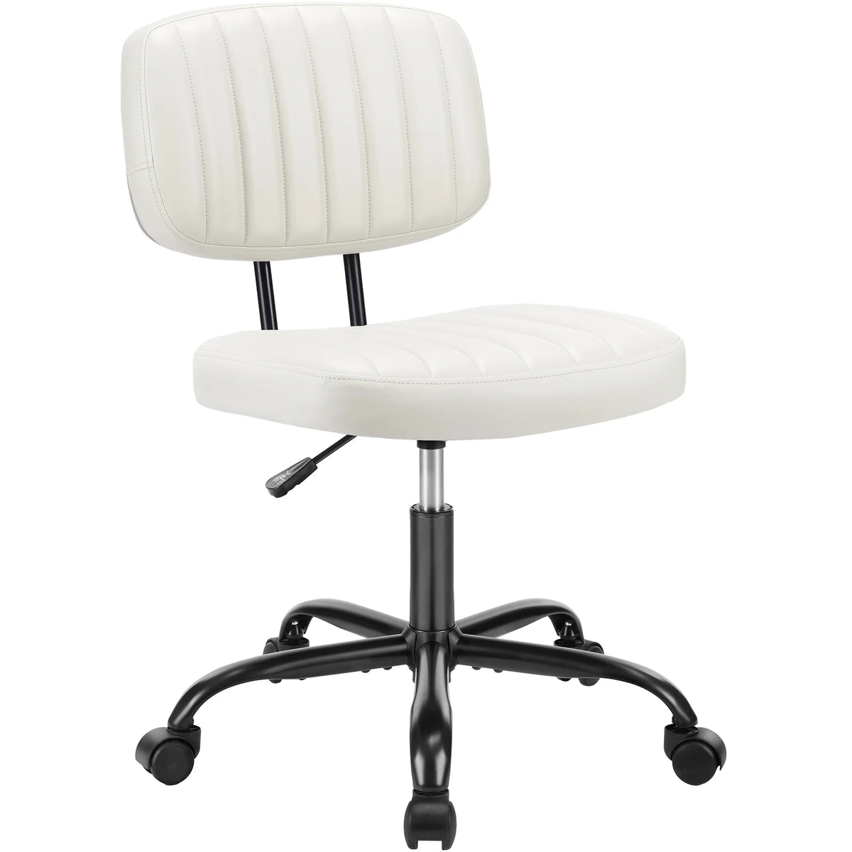 Adjustable Lumbar Support Office Chair - Swivel PU Leather Computer Desk Chair