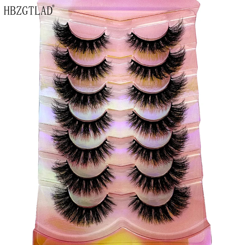 Handmade 3D Mink False Eyelashes - Natural, Thick, Elongated, Messy Style
