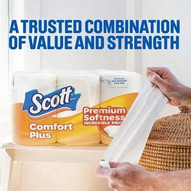 Commercial Size Triple Roll Toilet Paper Bulk Pack Soft Septic Safe for Hotel Office Home