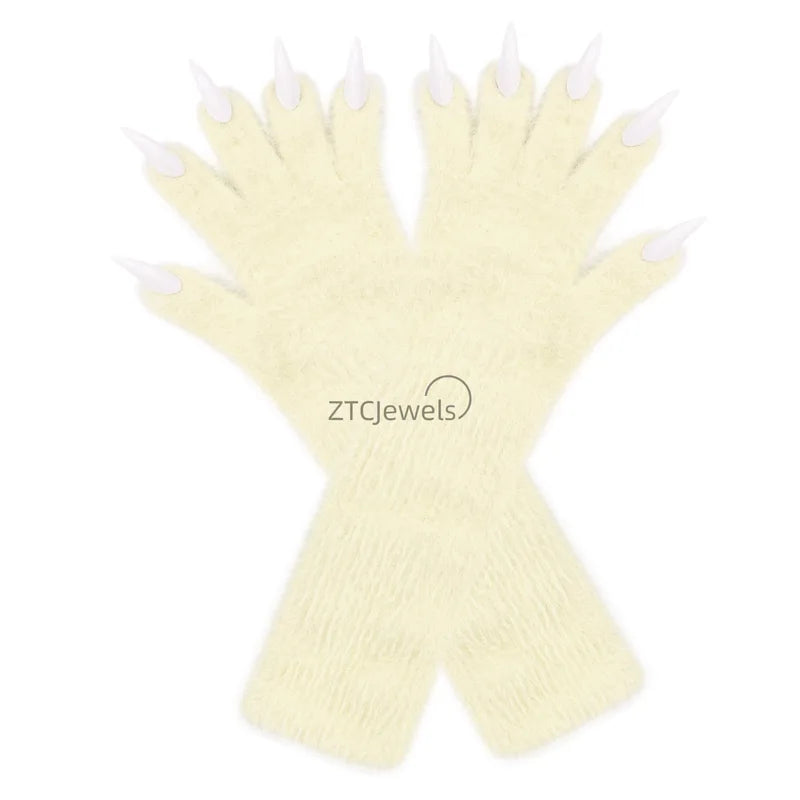 Halloween Animal Claw Gloves Long Nail Costume Prop for Cosplay & Parties