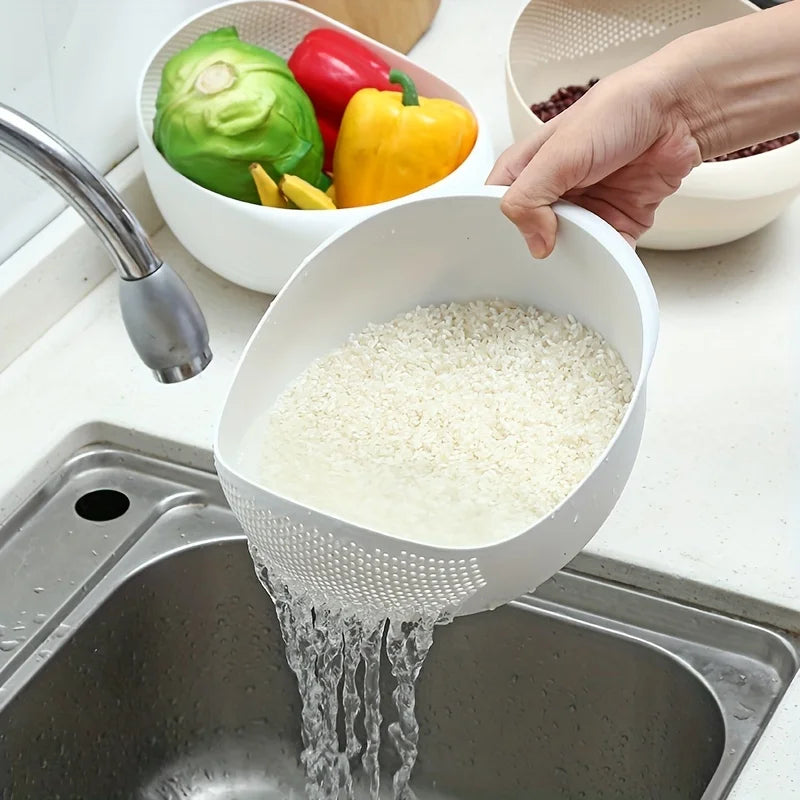 Multipurpose Rice Drainage Basket - Fruit & Vegetable Rinse Sieve, Small Kitchen Tool