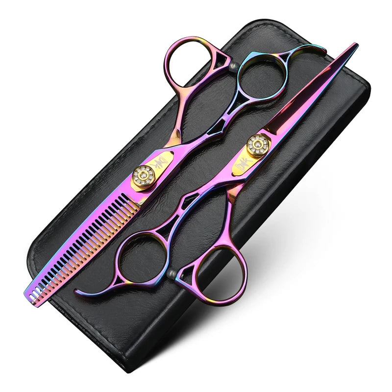 Left Hand Hair Scissors - 6 Inch Professional Thinning & Cutting Shears for Salon or Home Use
