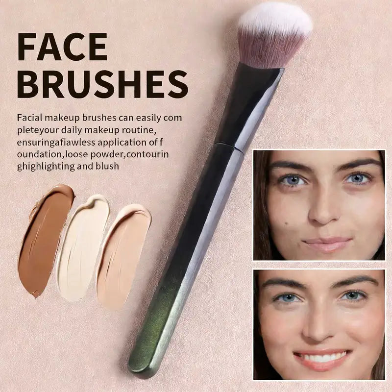 Angled Blush Brush - Soft Fiber Hair for Natural Makeup Application, Suitable for Beginners