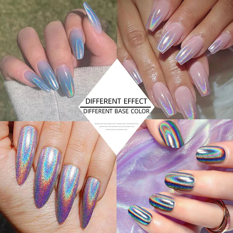 Mirror Nail Glitter Set - Ultra Fine Sparkly Holographic Metallic Powder