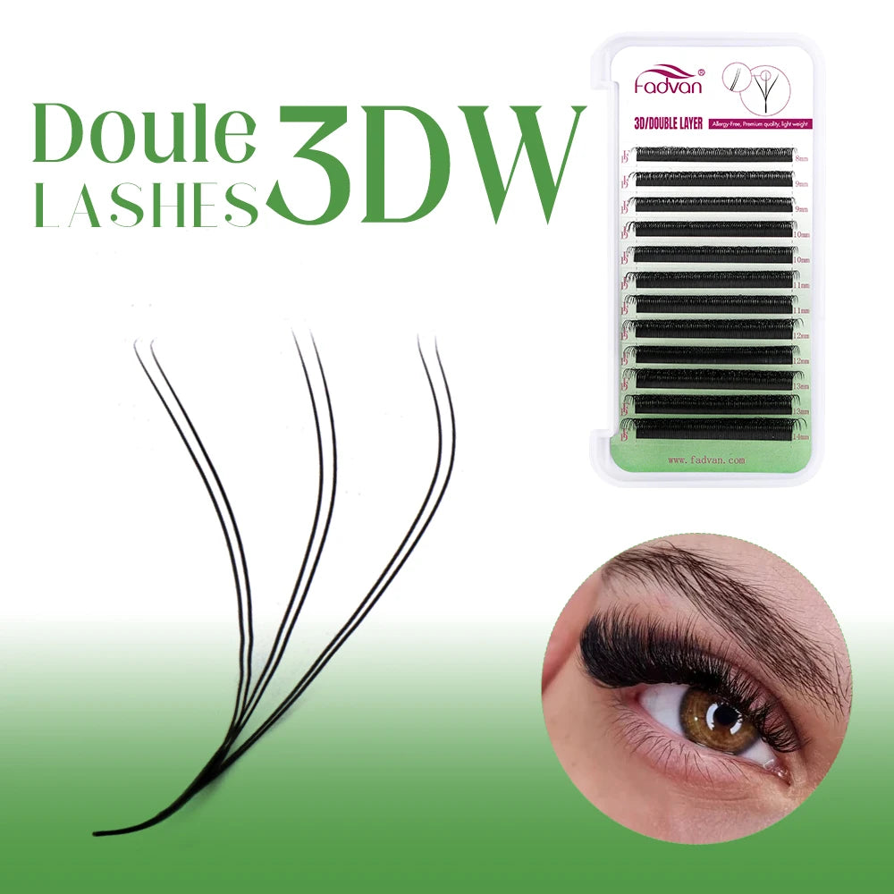 Premade Volume W-Shape Eyelash Extensions 2D-8D Faux Mink Natural Look