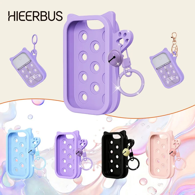 Portable Hand Sanitizer Mist Case with Keyring, Silicone Cat Design, Fits 30ml Spray, Multiple Colors