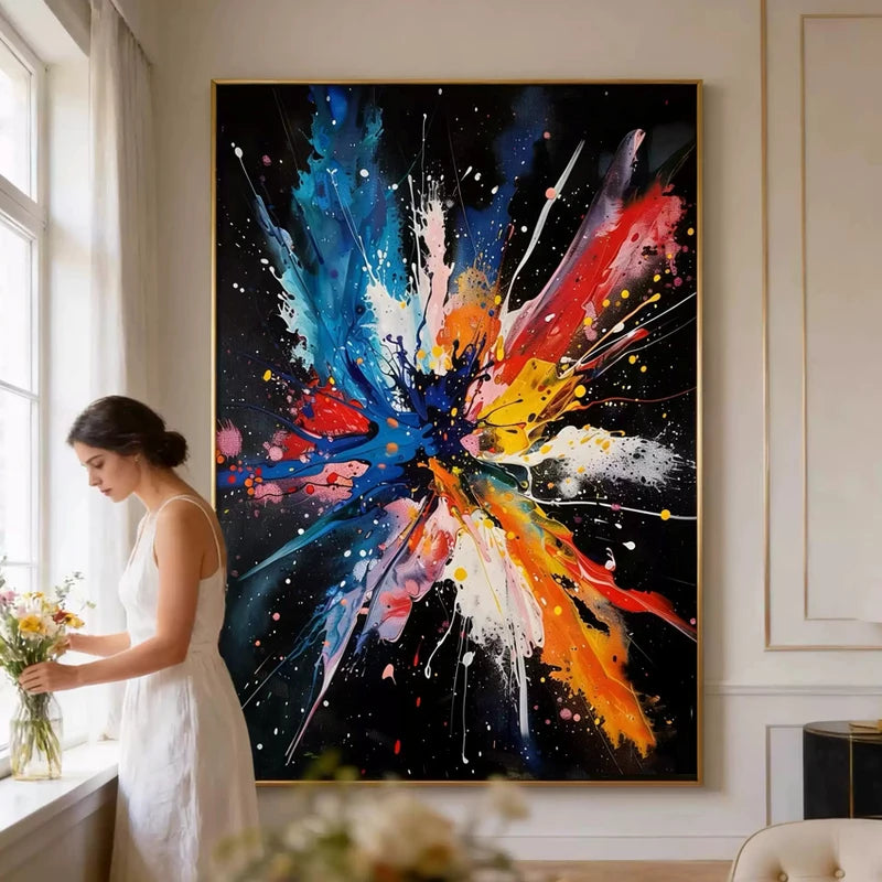 Abstract Woman Oil Painting Wall Art No Frame Thick Acrylic Texture Canvas