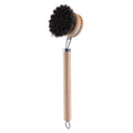 Replaceable Wooden Handle Dish Brush for Stain Removal Kitchen Cleaning Tool