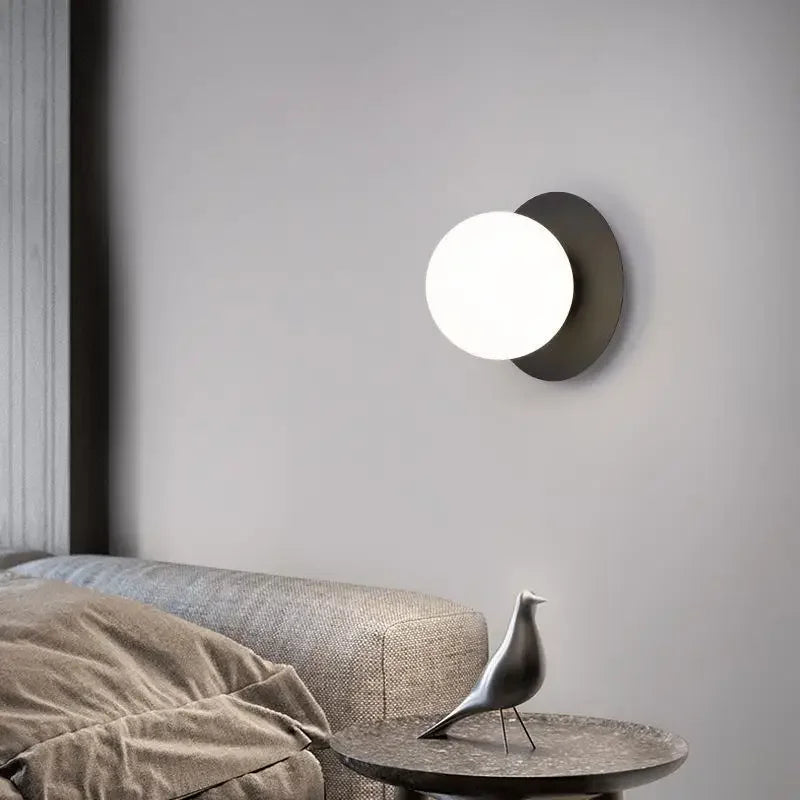Indoor Bedside Wall Lamp with LED Wall Sconce for Bedroom and Living Room, Gold & Black Finish