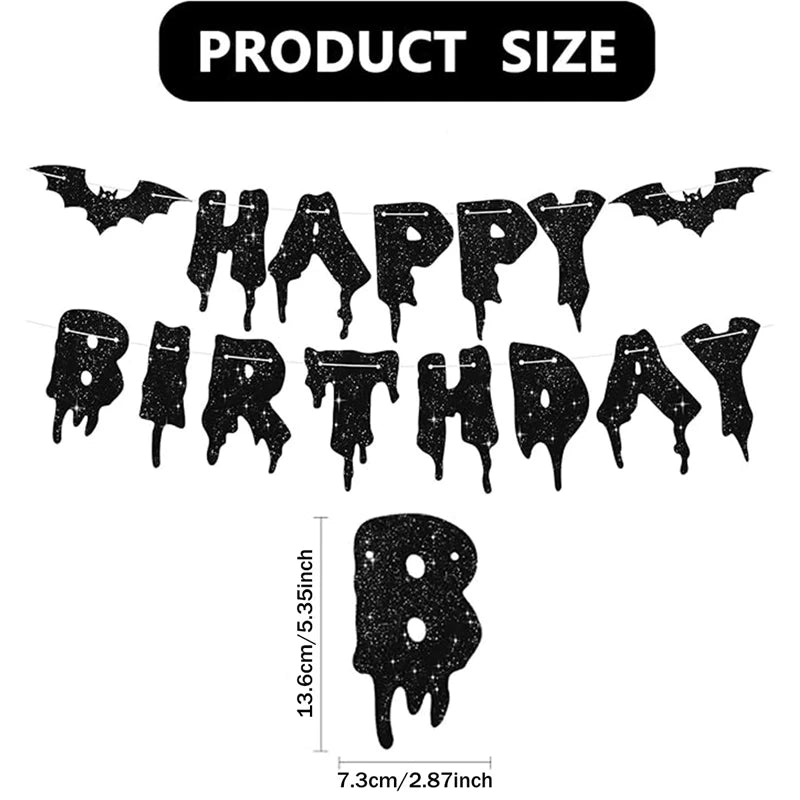 Halloween Paper Banner Hanging Garland Party Decorations - Spooky Festive Props