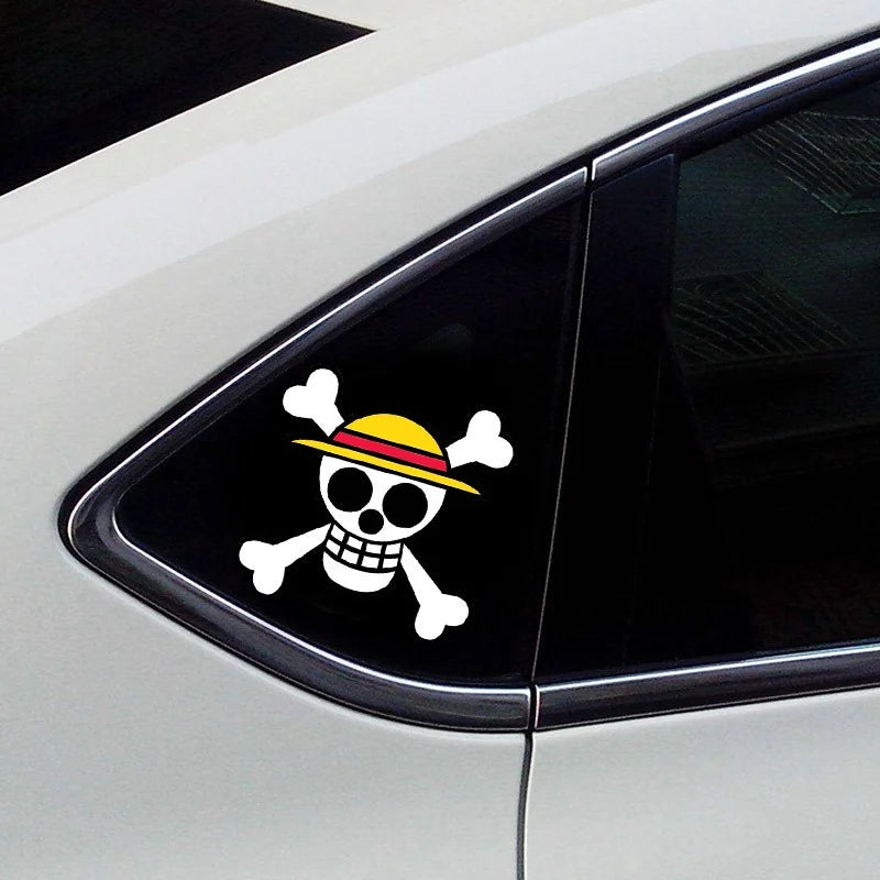 Anime Car Sticker Set - One Piece Roronoa Zoro & Monkey D. Luffy Decals for Vehicles