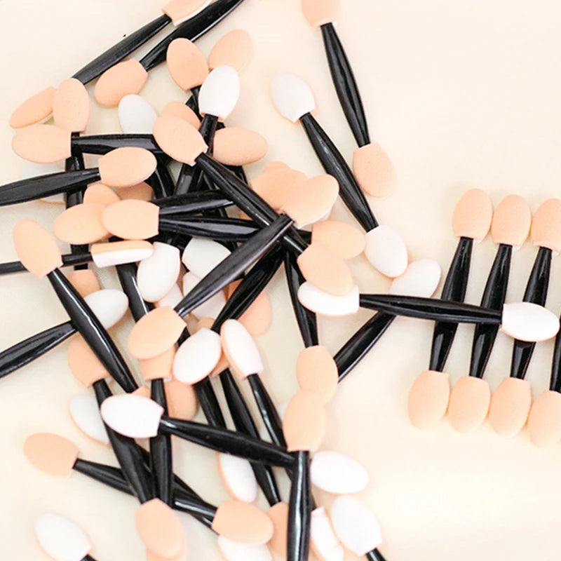 Disposable Eyeshadow Applicator Set - Double End Sponge Makeup Brushes, Portable, Bulk 30/50 Pcs