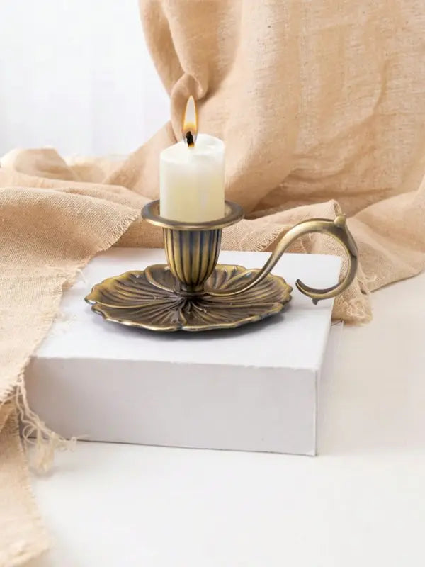 European Style Church Candlestick Decor Zinc Composite Candle Holder Home Office Living Room