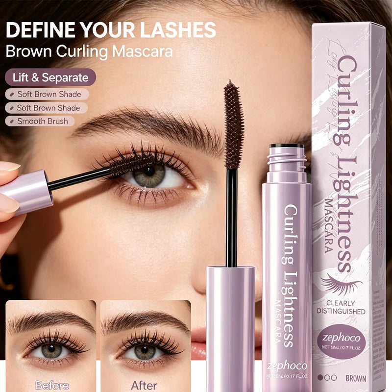 Long Lasting Waterproof Curling Mascara - Lengthening & Volumizing Eyelash Enhancer