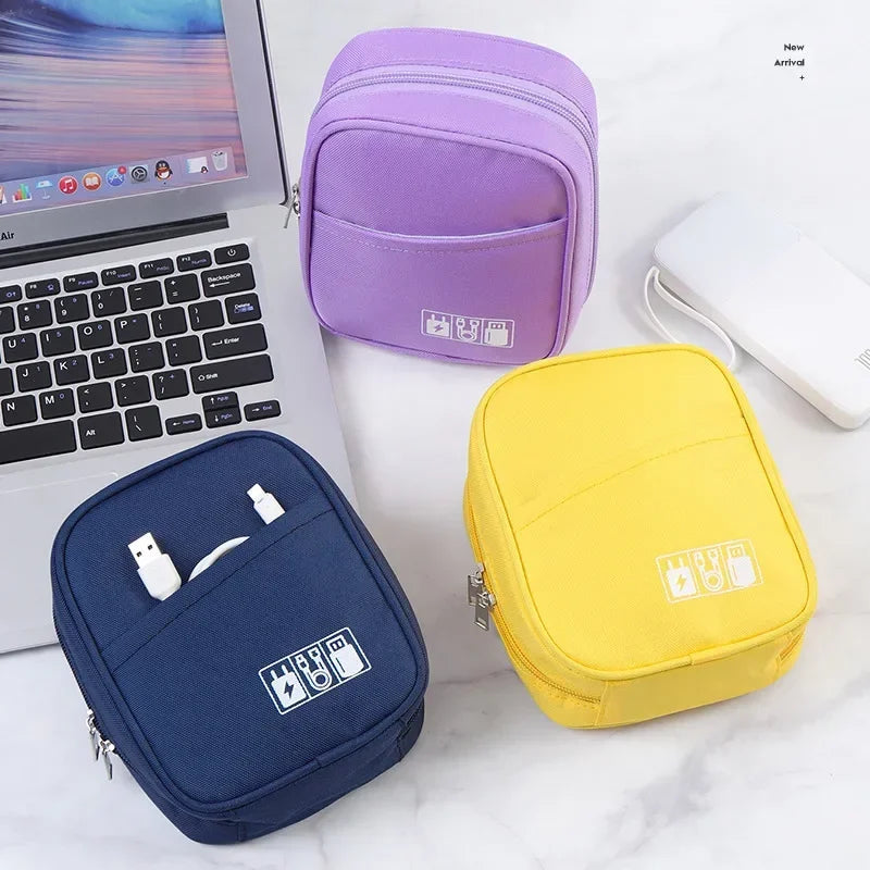 Portable Data Cable Organizer Bag Waterproof Travel Tech Storage Case