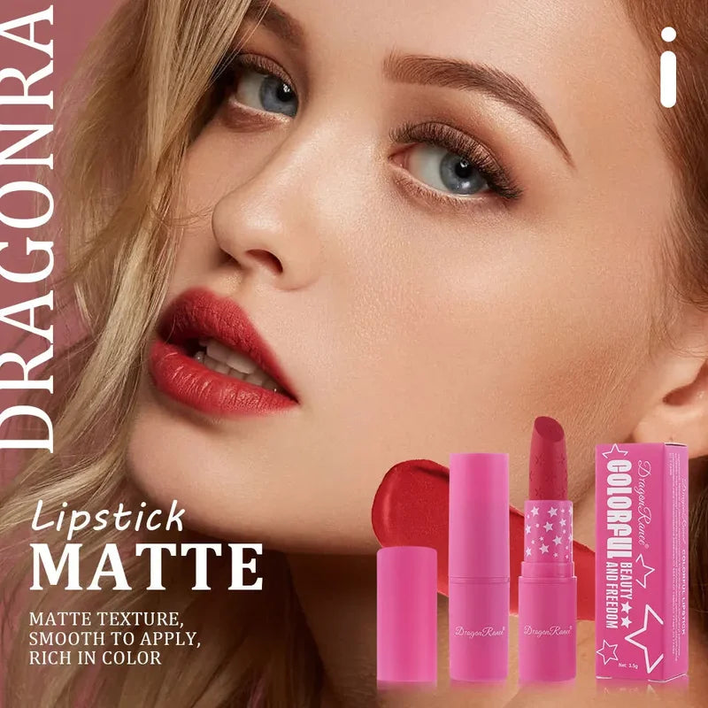 3-Piece Matte Lipstick Set Waterproof Long-Lasting High Pigment Lip Makeup