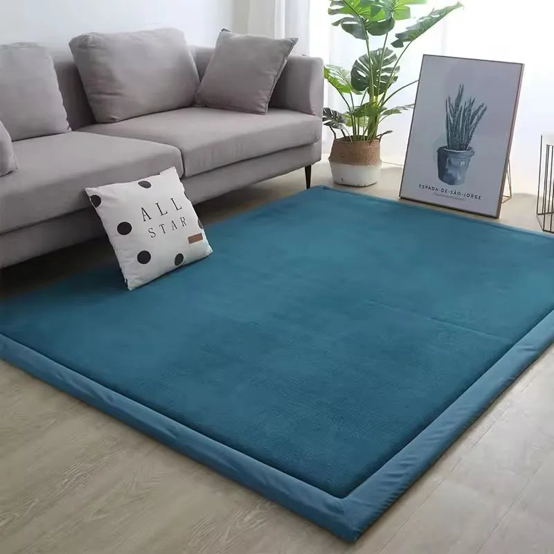 Soft Rectangular Carpet for Living Room and Nursery Play Area – Anti-Fall Baby Crawling Mat