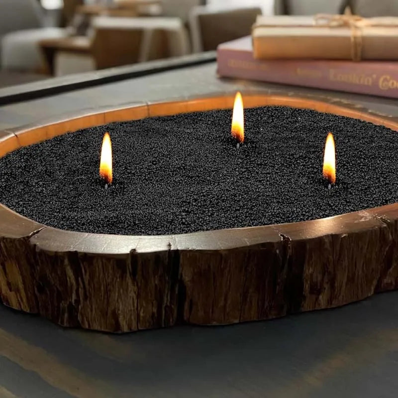 White & Black Candle Sand with 10 Wicks - DIY Candle Making Supplies for Home Decor & Events