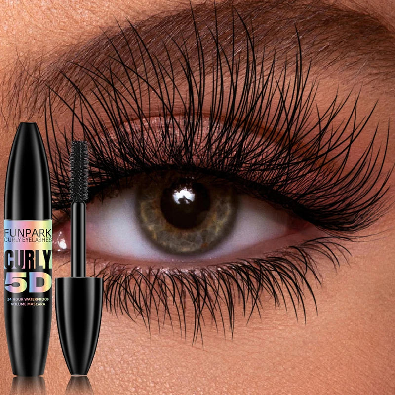 Black Waterproof 5D Mascara - Thickening, Lengthening, Curling, Long Lasting Liquid Lash Extension