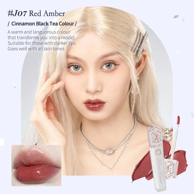 Unicorn Lip Gloss with Mirror Moisturizing Lipstick for Dark Lips - Vegan Makeup