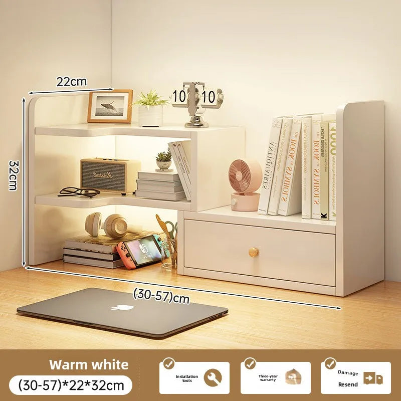 Small Multi-Layer Desktop Bookshelf - Office & Living Room Storage Shelf
