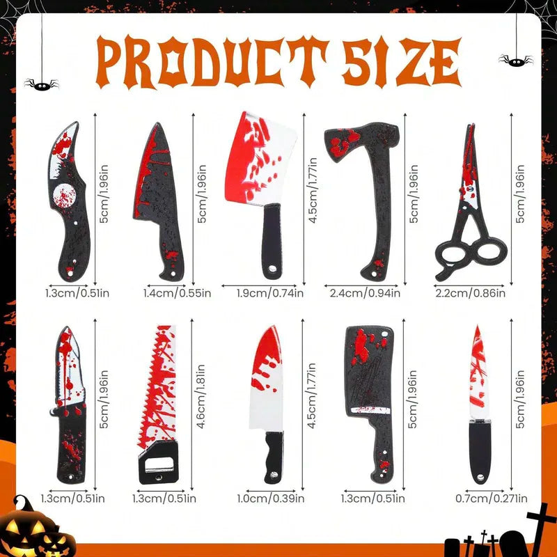 20 Fake Knife Charms for Jewelry Making Halloween Horror Pendants DIY Accessories