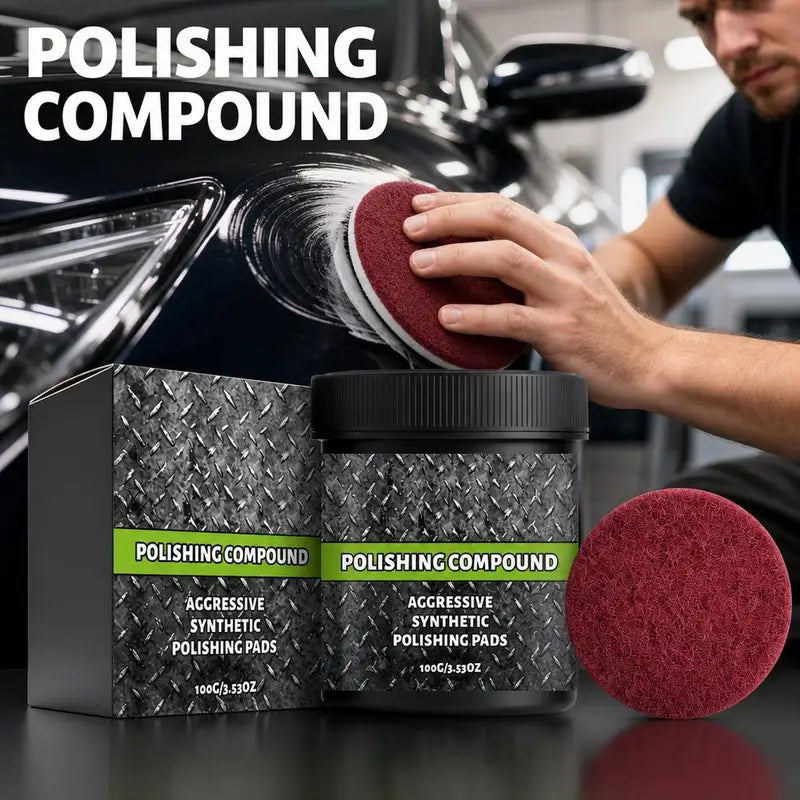 Car Scratch Remover Polishing Compound Kit with Sponge Pad for Auto Paint & Metal Surface