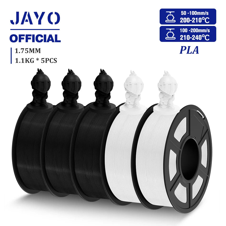 3D Printer Filament Set PLA PETG Silk Wood Marble 1.75mm 5 Rolls 1.1KG