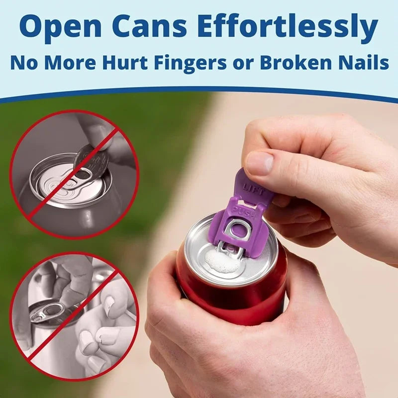 Color Coded Beverage Can Opener & Drink Shield Set - Easy Pull Ring Design