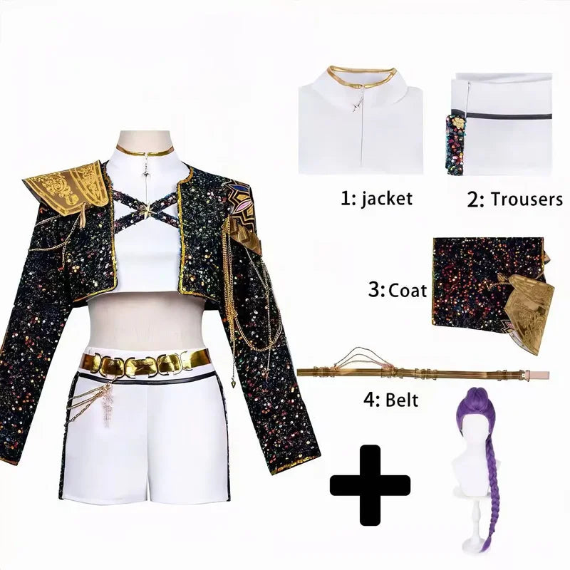 Halloween Cosplay Stage Performance Outfit with Wig - Role Play Suit