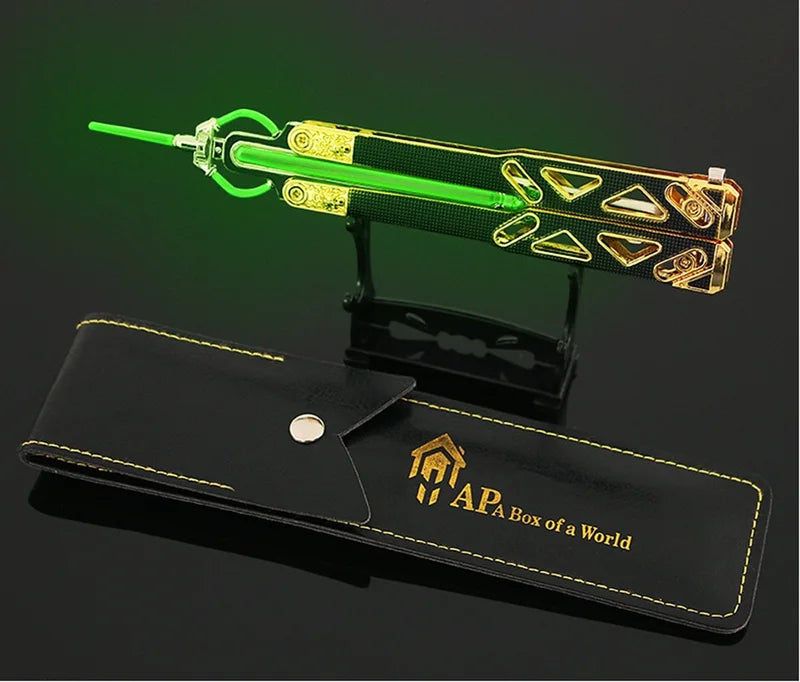 Zinc Alloy Butterfly Knife Model for Desk Decoration and Training 21cm Nightlight Edition