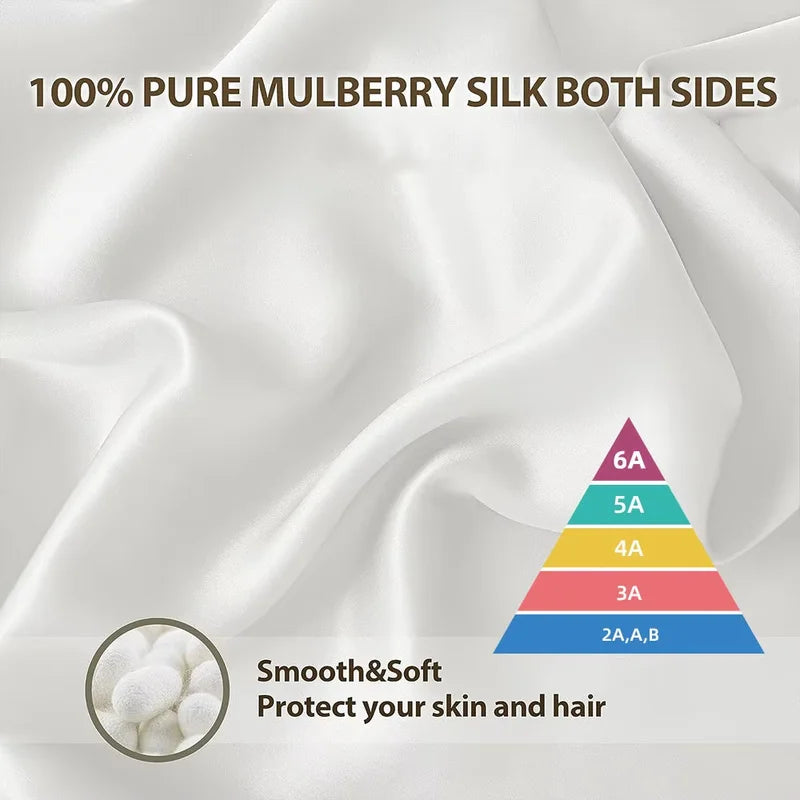 Natural Mulberry Silk Pillowcase with Hidden Zipper - 22 Momme Bed Accessory