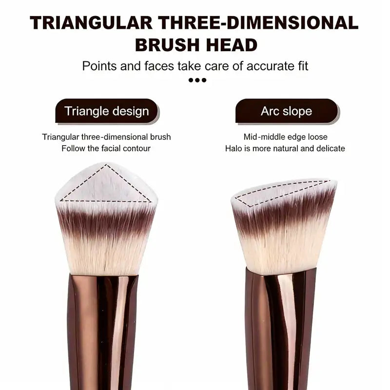 Professional Makeup Brush Set with Double-Ended Foundation & Contour Tools