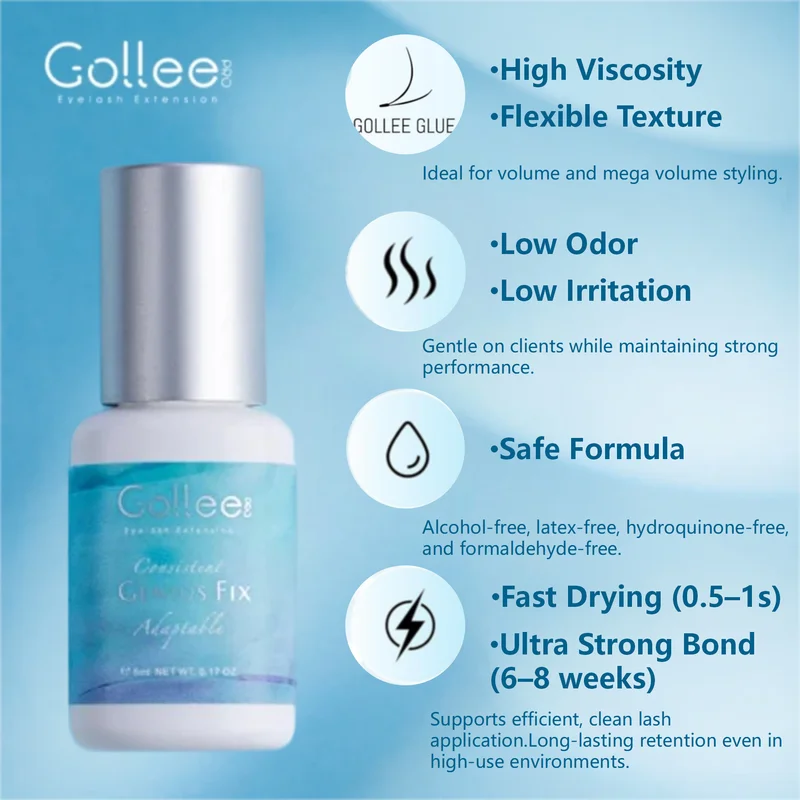 Professional Eyelash Extension Glue - Fast Dry, Waterproof, Latex-Free, 5ml