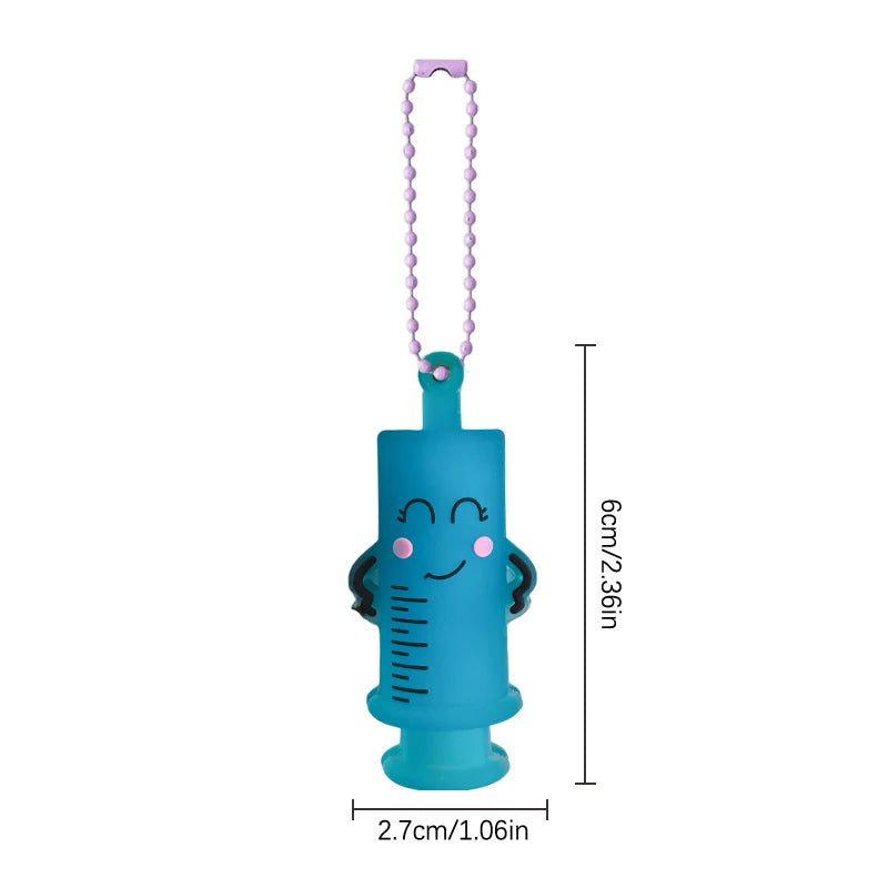 Syringe-Shaped Bottle Opener Keychain for Medication & Ampoule Breaker