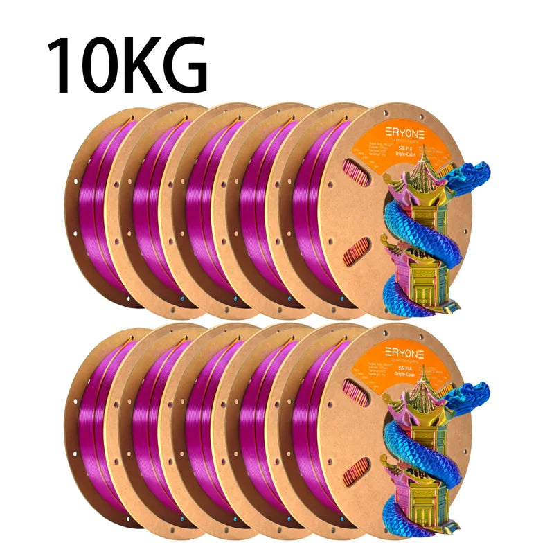 Multi-Color Silk PLA 3D Printer Filament 10kg Spool for FDM Printing