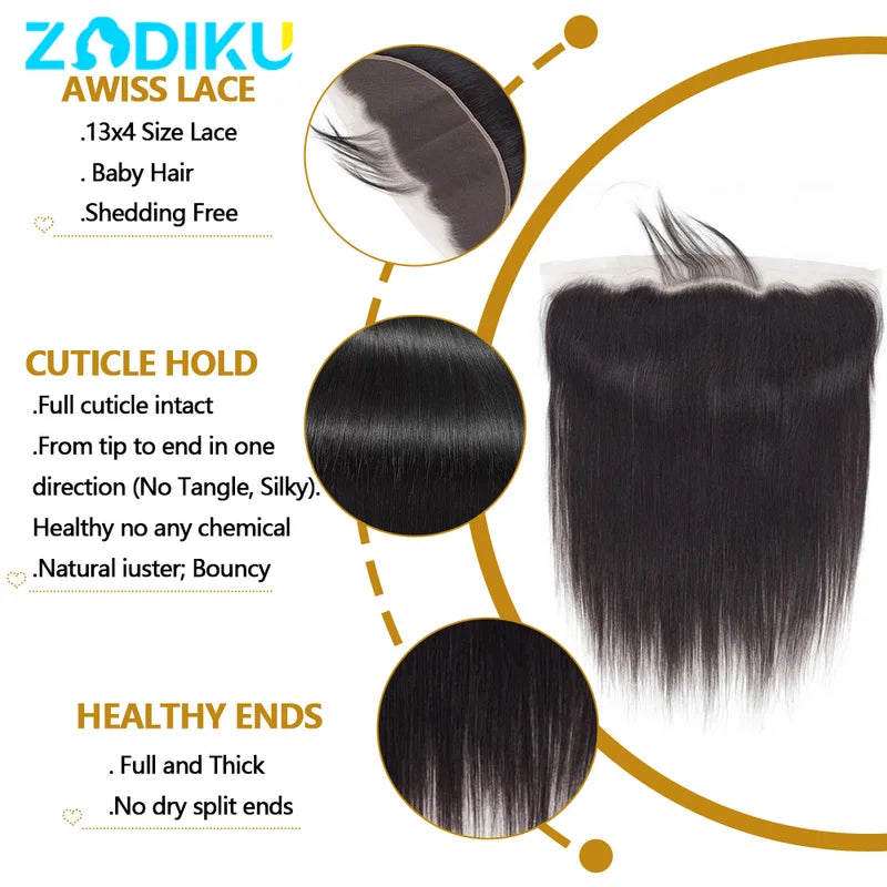 Brazilian Human Hair Lace Closure 13x4 4x4 5x5 6x6 Straight Pre-Plucked