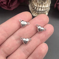 Silver Heart Magnetic Snap Charms 20pcs Jewelry Making Supplies for DIY Crafts