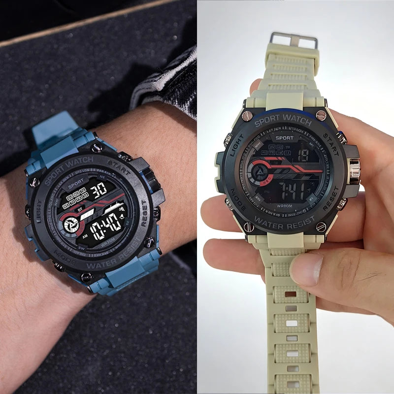 Men's Digital Sports Watch Waterproof LED Multifunctional Military Watch