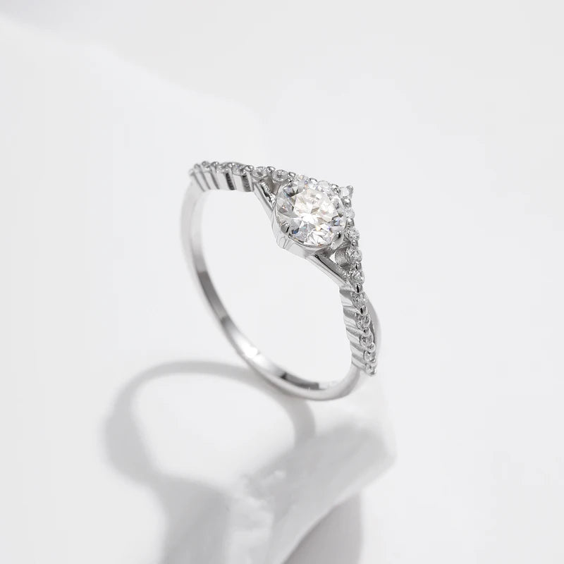 D Color Moissanite Engagement Ring 925 Sterling Silver Wedding Jewelry
