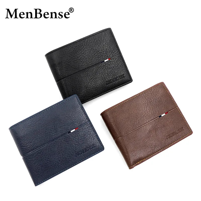 Slim Men Wallets with Zipper Card Holder - Short PU Leather Coin Purse