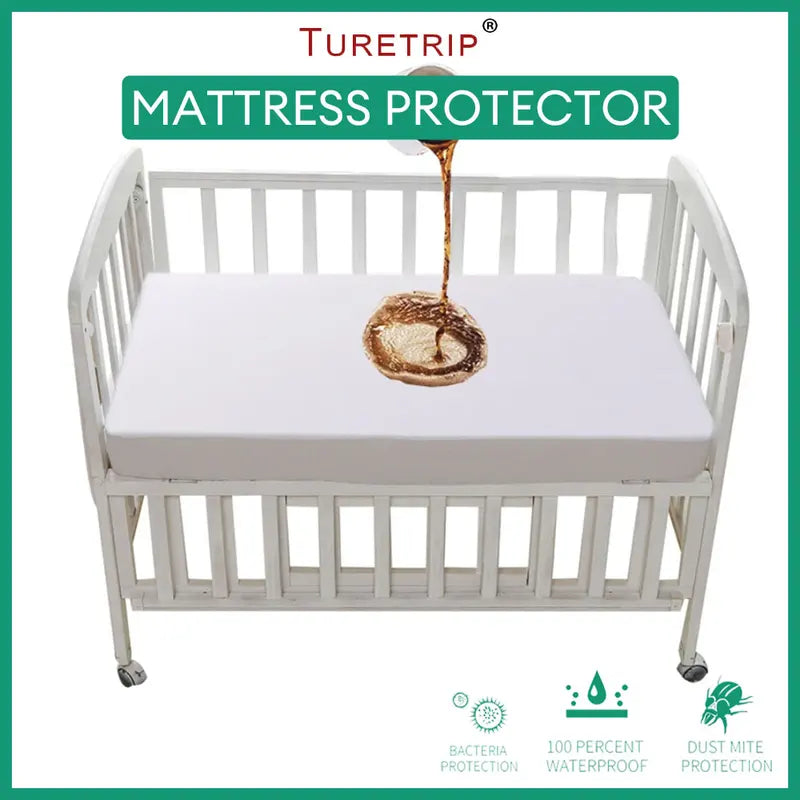 Baby Waterproof Mattress Protector Fitted Sheet Breathable Noiseless Crib Toddler Cover