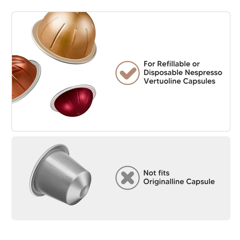 Disposable Coffee Capsule Seal Rings for Nespresso Vertuo Plus - Aluminum Foil Lids