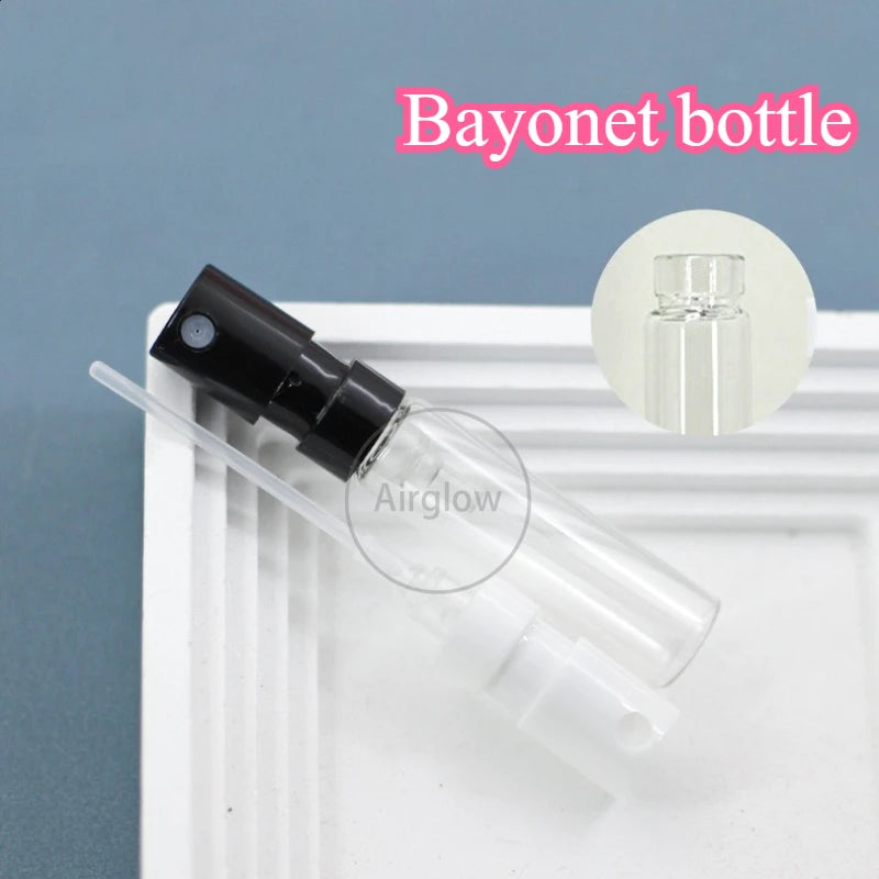 Mini Glass Perfume Spray Bottles Set - Travel Size Refillable Vials, Black & White