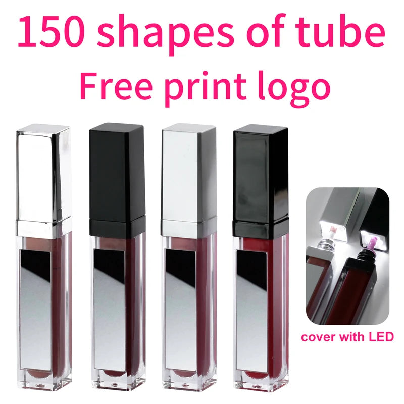 Wholesale Lip Gloss with LED Light & Mirror Private Label Liquid Makeup Shiny Colors