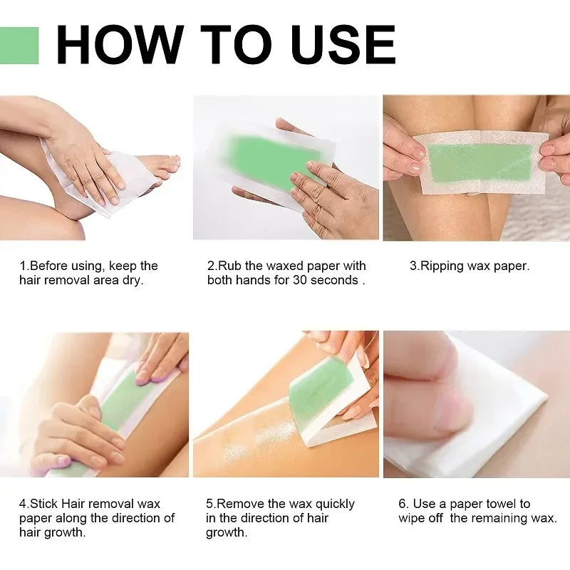 Professional Hair Removal Wax Strips Assorted Colors - Double Sided Depilation Paper