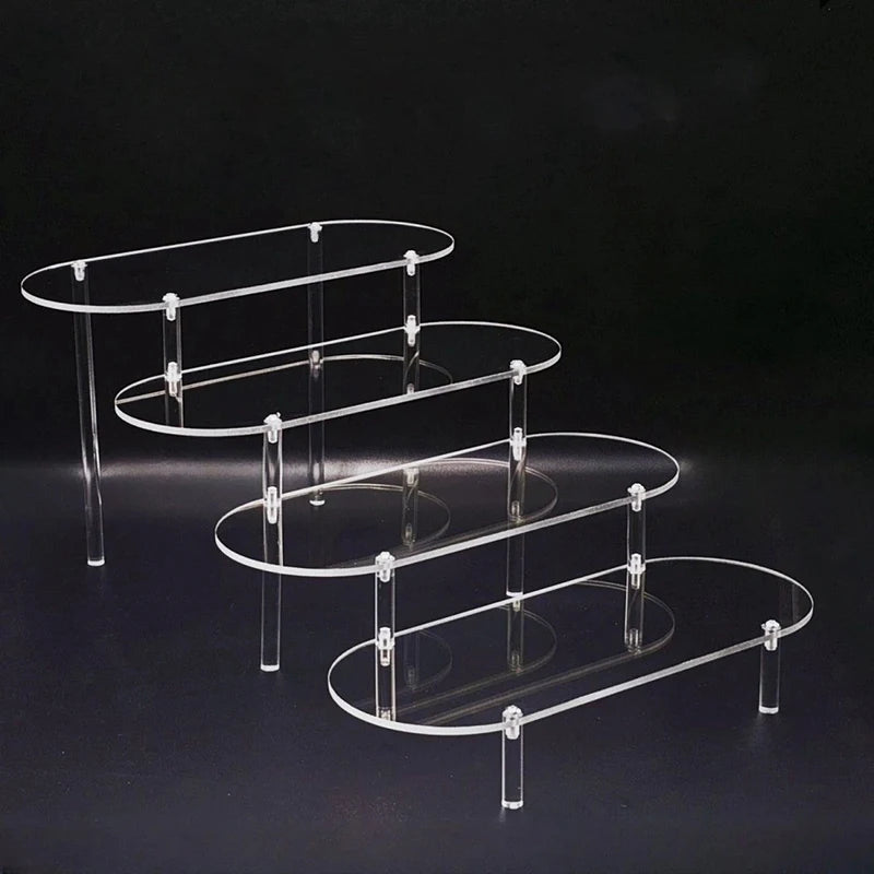 Acrylic Display Stand with Rounded Corners for Jewelry, Perfume & Cupcakes - Transparent Shelves & Organizer