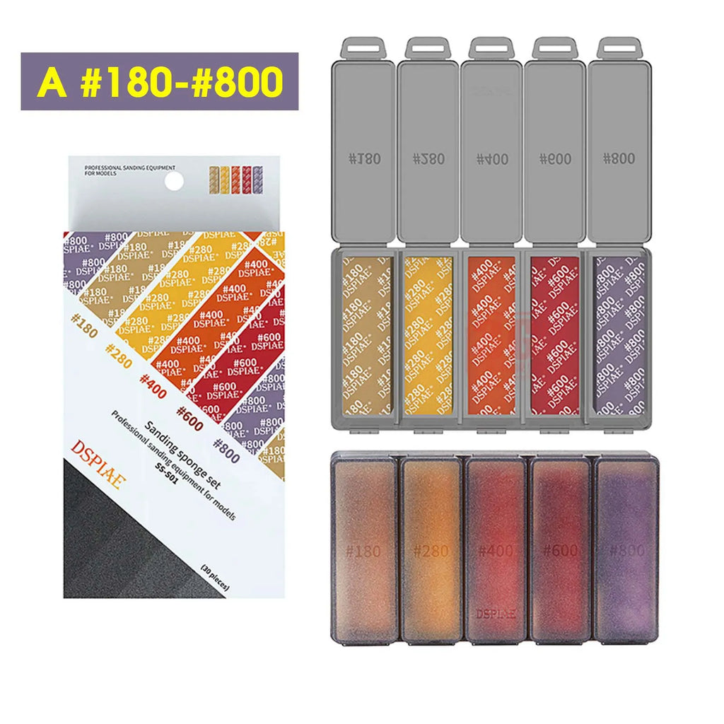 Sanding Sponge Set for Model Making - Arc Grinding & Polishing Buffs, Assorted Grits