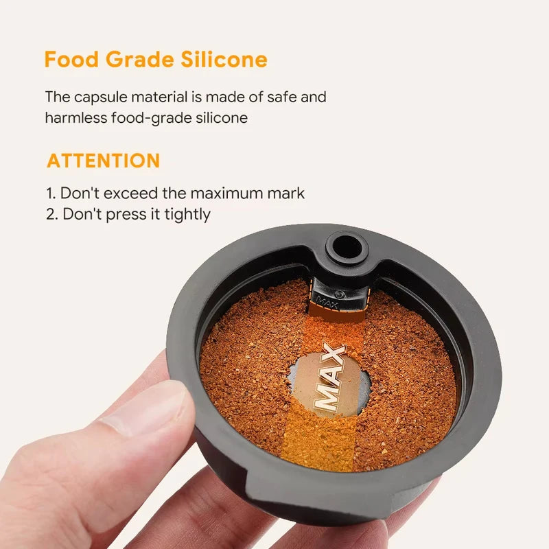 Reusable Coffee Capsule Filter Set for BOSCH Tassimo Machines - Silicone Lids & Bean Pods