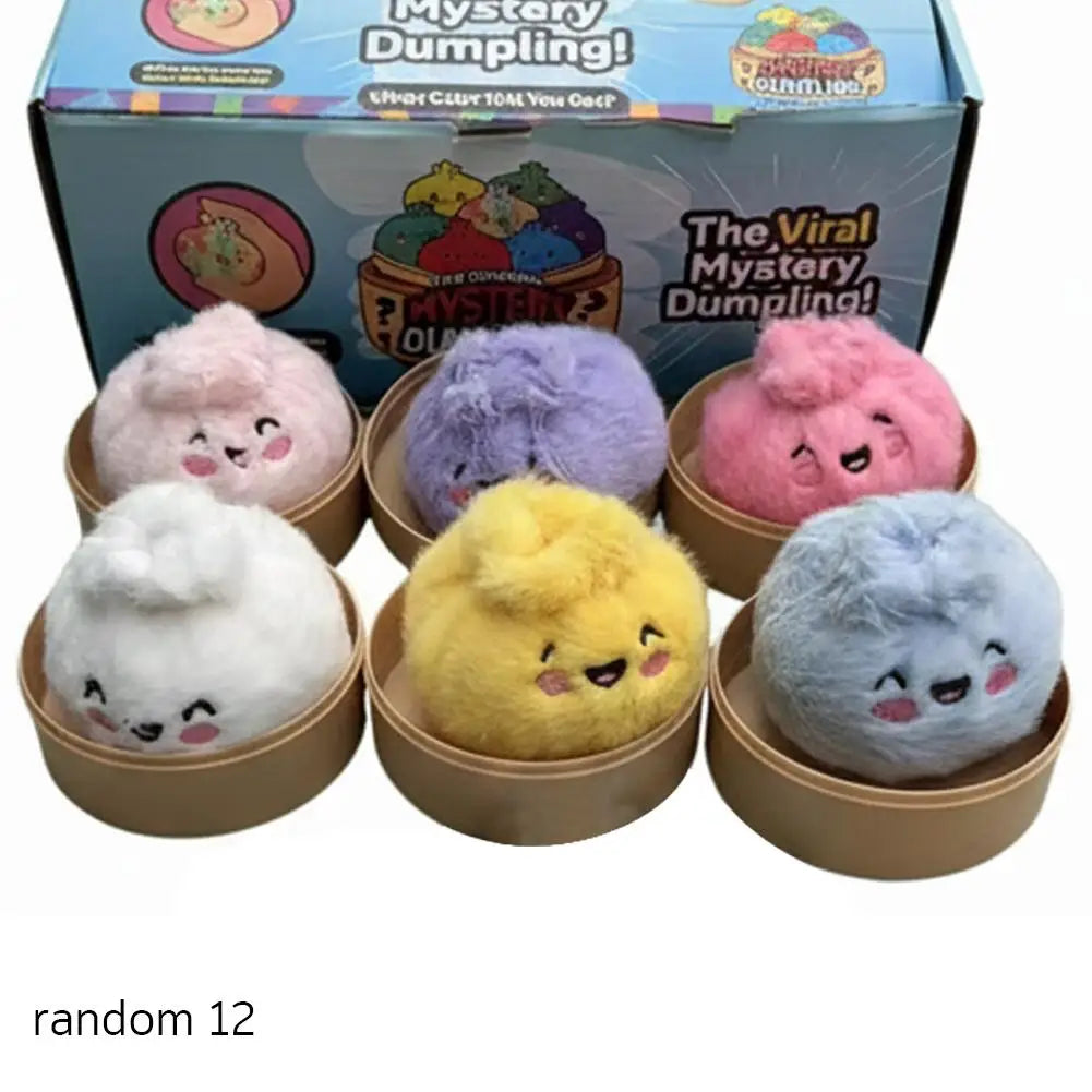 Cute Plush Steamed Bun Keychains 12-Pack - Soft, Vibrant, Stress-Relief Toys